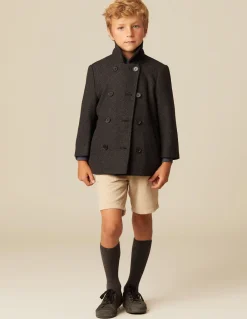 Sale ABRIGO CRUZADO ESPIGA GRIS Ropa De Abrigo