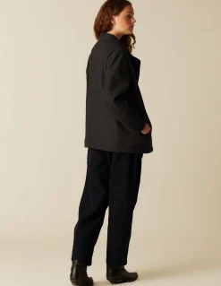 Fashion ABRIGO CRUZADO ESPIGA GRIS Ropa De Abrigo