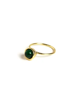 Cheap ANILLO DORADO ESFERA PEQUEÑO AVENTURINA Anillos