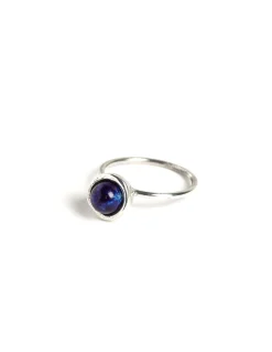 Cheap ANILLO PLATEADO ESFERA PEQUEÑO LAPISLAZULI Anillos