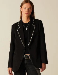 Hot BLAZER NEGRO TACHUELAS PLATEADAS Blazers