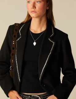 Hot BLAZER NEGRO TACHUELAS PLATEADAS Blazers