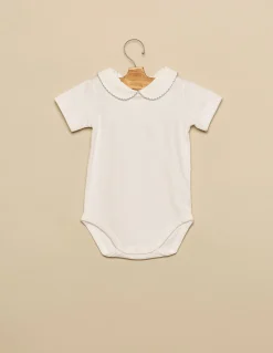 Online Body cuello bebé pespuntes azul claro Bodies
