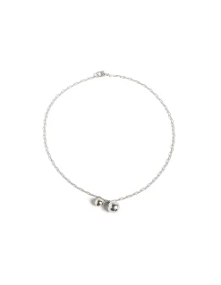 Store CADENA ESFERAS PLATEADA Collares Y Gargantillas