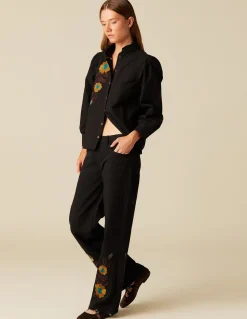 Shop CAMISA BORDADO FLOR Denim|Camisas