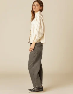 Hot CAMISA CRUDA RAYA MARRÓN LUREX Camisas