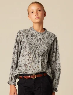 Cheap CAMISA FLOR HOJA AZUL Camisas
