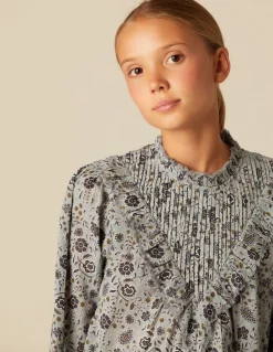 Cheap CAMISA FLOR HOJA AZUL Camisas
