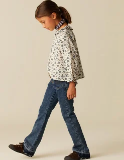 Shop CAMISA FLOR PESPUNTE AZUL Camisas