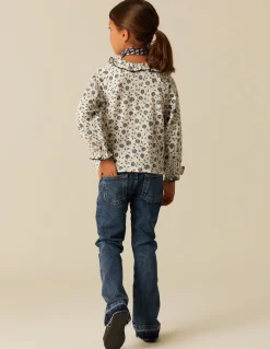 Shop CAMISA FLOR PESPUNTE AZUL Camisas