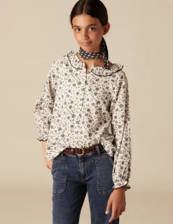 Cheap CAMISA FLOR PESPUNTE AZUL Camisas