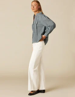 Best CAMISA FLOR RAMITO AZUL Camisas