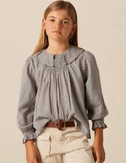 Cheap CAMISA HOJITAS AZUL Camisas