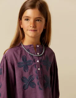 Flash Sale CAMISA MORA BORDADO FLOR Camisas