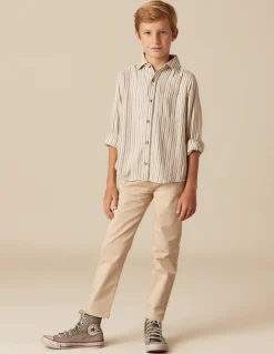 New CAMISA RAYA AZUL MOSTAZA Camisas