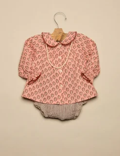 Fashion CAMISA ROSA FLOR MARRÓN Camisas