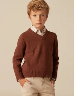 Fashion JERSEY CUELLO PICO MARRÓN Punto
