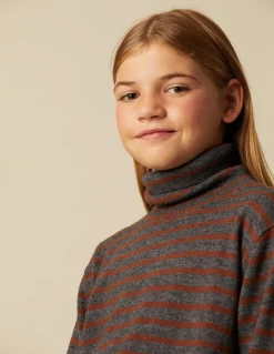 Sale JERSEY CUELLO VUELTO RAYAS MARRÓN/MARENGO Punto