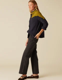 Hot PANTALÓN ANCHO BOLSILLOS ANTRACITA Denim|Pantalones