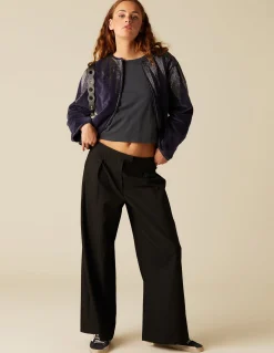 Shop PANTALÓN ANCHO NEGRO Pantalones