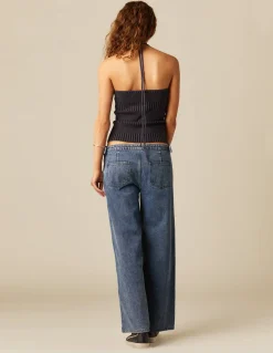 Online PANTALÓN AZUL HEBILLAS CINTURA Denim|Pantalones