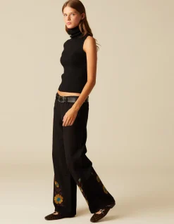 Flash Sale PANTALÓN BORDADO FLOR Denim|Pantalones