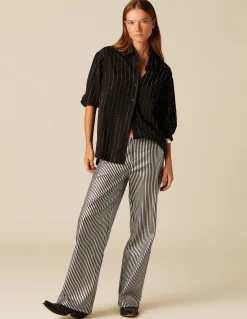 Best PANTALÓN BRILLO RAYADO Pantalones