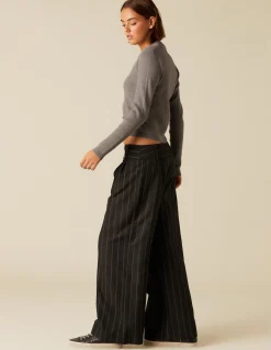 Discount PANTALÓN CINTURILLA ANCHA RAYA Pantalones