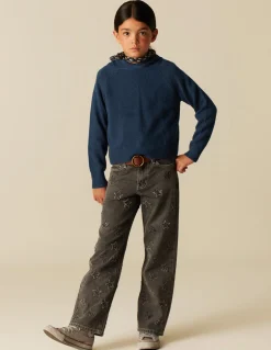 New PANTALÓN ESTRELLAS PARCHES GRIS Denim|Pantalones