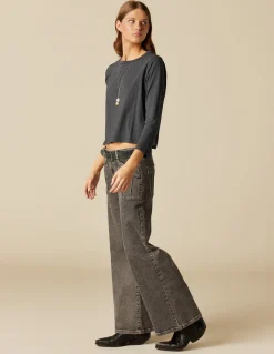 New PANTALÓN GRIS BOLSILLOS COSTURAS Denim|Pantalones