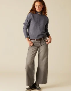 New PANTALÓN GRIS BOTONES LATERAL Denim|Pantalones