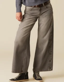 New PANTALÓN GRIS BOTONES LATERAL Denim|Pantalones