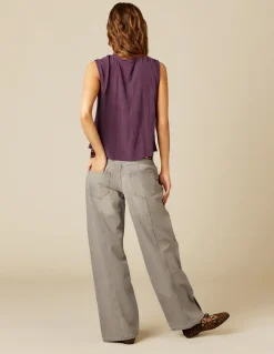 Sale PANTALÓN GRIS RECTO COSTURAS Denim|Pantalones