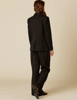 Cheap PANTALÓN NEGRO RAYA BRILLO Pantalones
