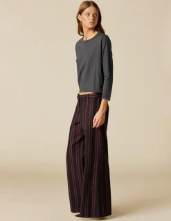 Discount PANTALÓN NEGRO RAYA Pantalones