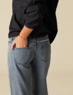 Sale PANTALÓN TACHUELAS AZUL Denim|Pantalones