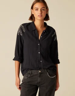 Online PANTALÓN TACHUELAS GRIS Denim|Pantalones