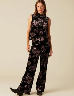 Outlet PANTALÓN TERCIOPELO FLOR Pantalones
