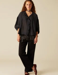 Cheap PANTALÓN VAQUERO NEGRO MIX TACHUELAS Denim|Pantalones
