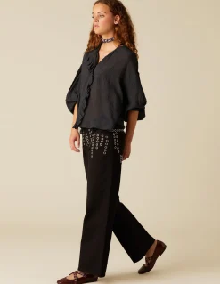 Cheap PANTALÓN VAQUERO NEGRO MIX TACHUELAS Denim|Pantalones