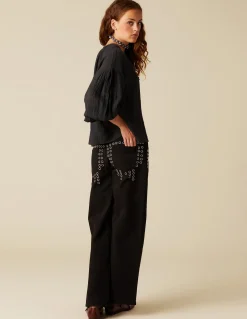 Cheap PANTALÓN VAQUERO NEGRO MIX TACHUELAS Denim|Pantalones