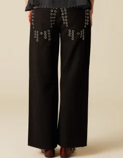 Cheap PANTALÓN VAQUERO NEGRO MIX TACHUELAS Denim|Pantalones