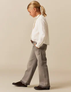 Hot PantalÓn wide leg vaquero gris claro Denim|Pantalones