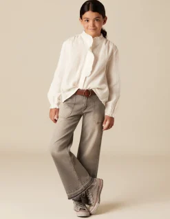 Clearance PantalÓn wide leg vaquero gris claro Denim|Pantalones