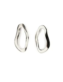 Cheap PENDIENTE CURVA PLATEADO Pendientes