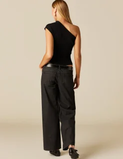 Cheap TOP ASIMéTRICO CANALé NEGRO Tops