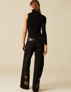 Best Sale TOP ASIMéTRICO CUELLO VUELTO NEGRO Tops