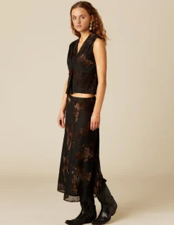 Flash Sale TOP FLOR TULLE NEGRO Tops