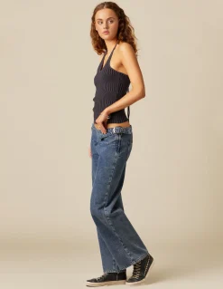 Hot TOP TIRANTES NEGRO Y AZUL CANALé Tops
