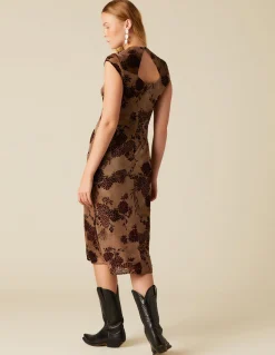 Best Sale VESTIDO FLOR TULLE MARRÓN Vestidos